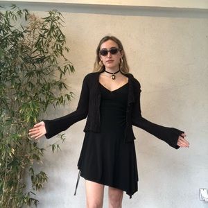 Knitted bell sleeve cardigan